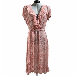 🍀JBS gorgeous sheer coral and white dress